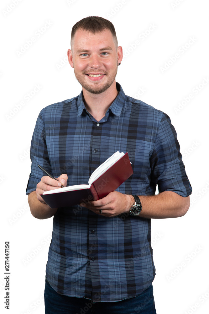 Young businessman working with documents looking through papers in folder. Copy spaces Young businessman working with documents looking through papers in folder. Copy spaces