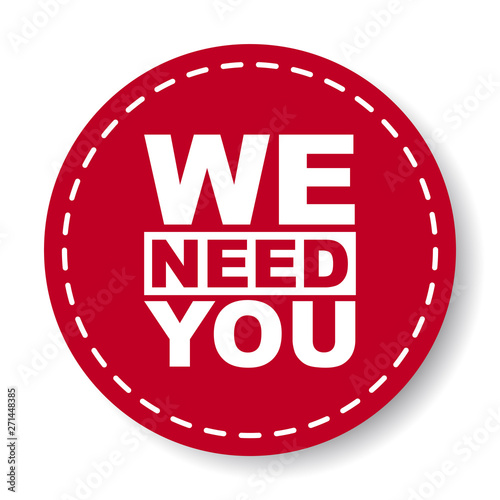 red vector banner we need you