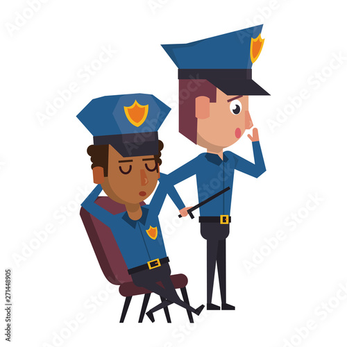 policemen working avatar cartoon character