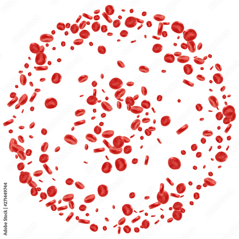 Red blood cell flowing in vein or artery. Vector illustration. Healthcare and medical zoom concept. Red blood cell flowing in vein or artery. Vector illustration. Healthcare and medical zoom concept.