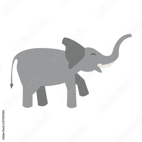 gray elephant icon cartoon isolated © Jemastock