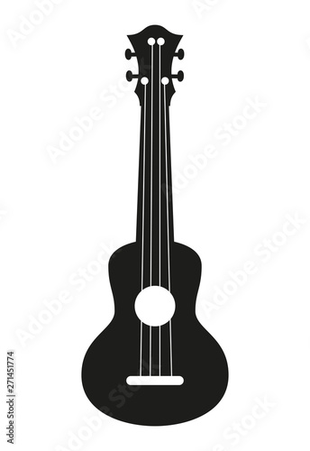Ukulele guitar on the white background.
