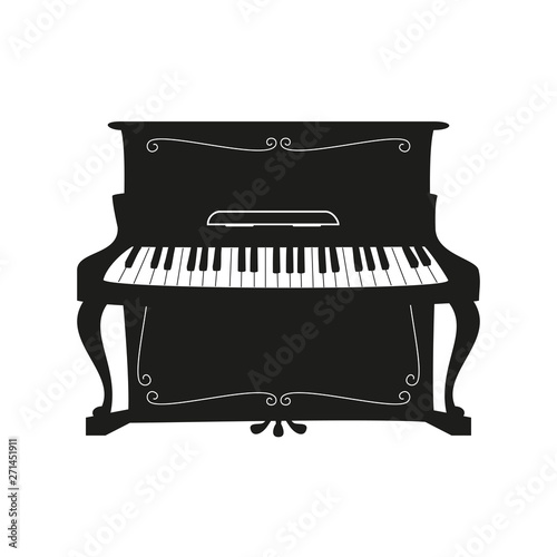 Piano on the white background.