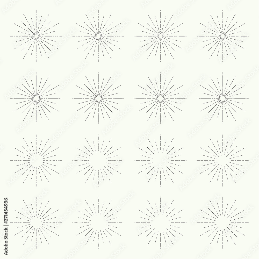 Set of banners, radial sunbusrt. Vector border and frame. Set of banners, radial sunbusrt. Vector border and frame.