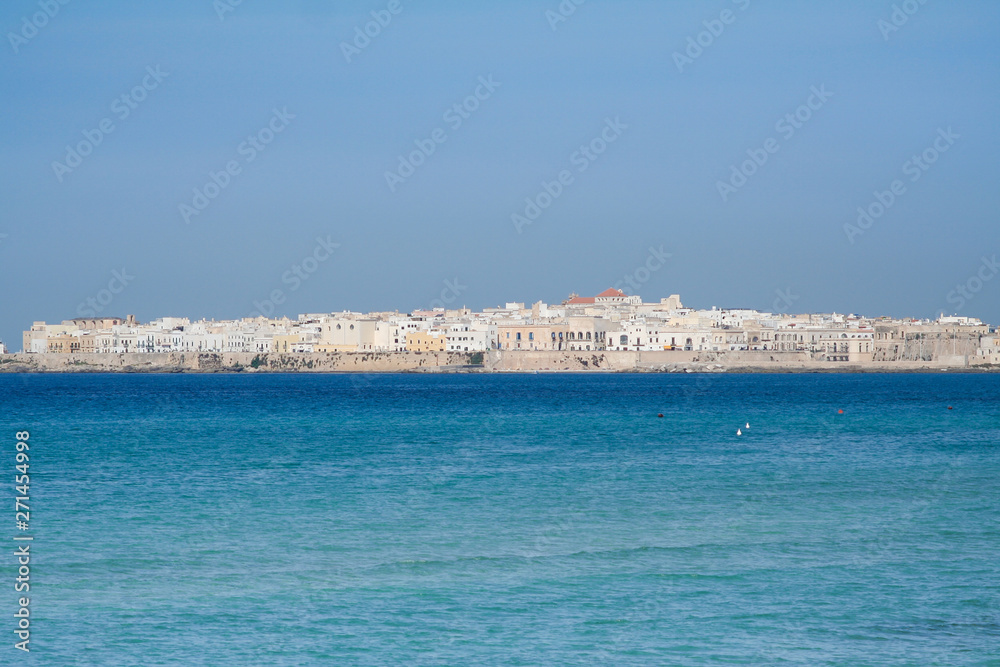 Gallipoli,  a beautiful village in Puglia, Italy, viewed from the sea