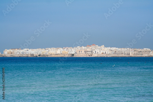 Gallipoli, a beautiful village in Puglia, Italy, viewed from the sea
