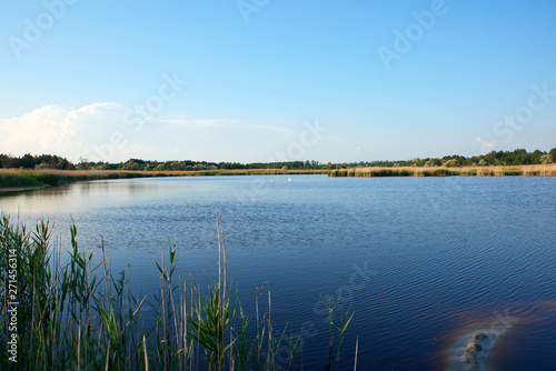 therapeutic lake with iodine and minerals in the middle of the wild steppe