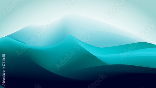Abstract gradient blue green ice mountain background. EPS10, vector, illustration.
