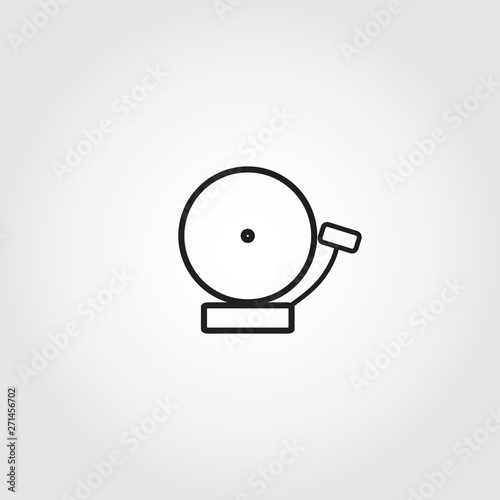 school bell vector icon on white background