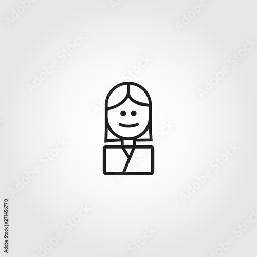 Teacher woman vector icon on white background