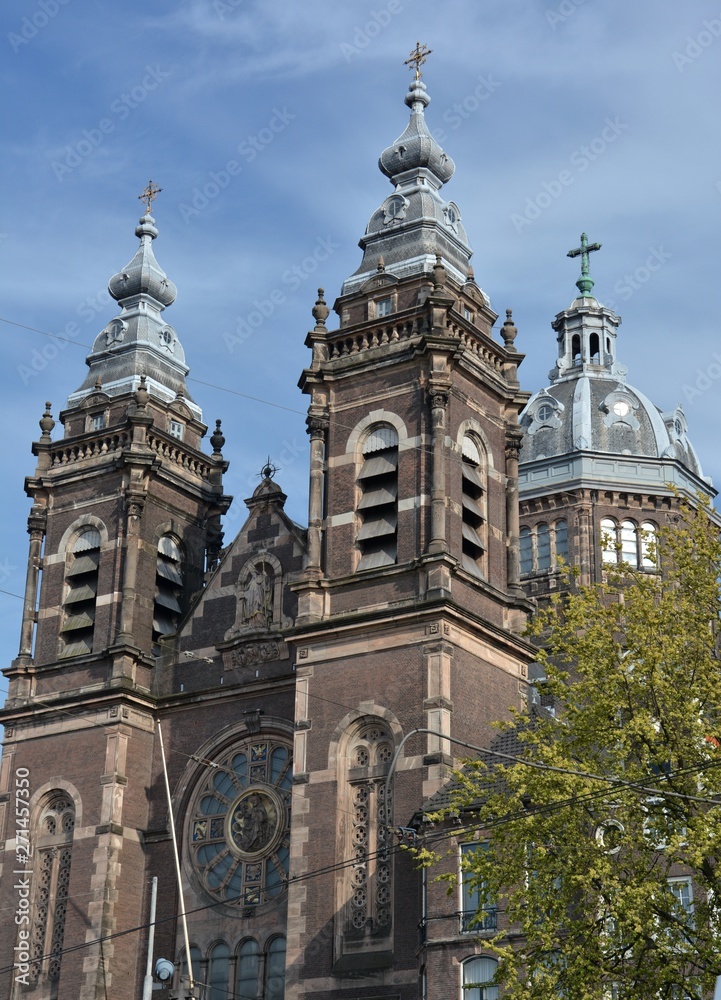 Basilica of Saint Nicholas (Sint Nicolaaskerk) in Amsterdam of May 9, 2015, Netherlands