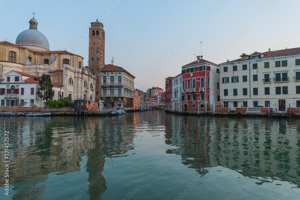 View of San Geremia Church and Grand Canal in the morning, Venezia, Italy