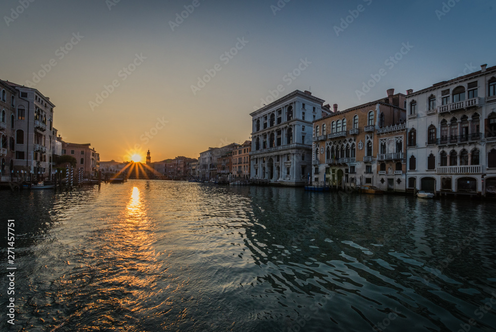 Sunrise above the Grand Canal in Venezia, Italy