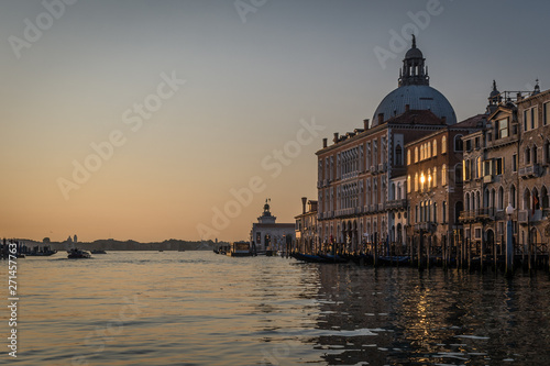 Church of Santa Maria del Salute in sunrise at Grand Canal at the morning, Venezia, Italy