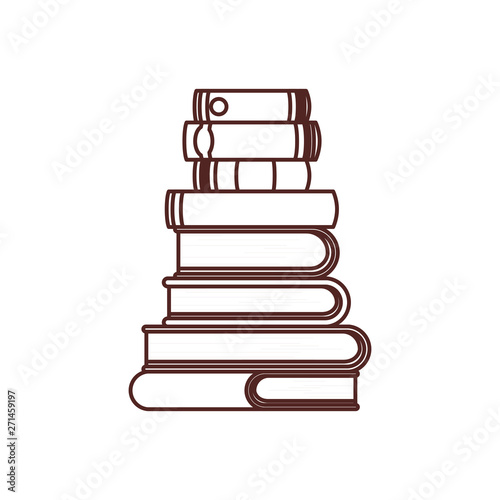 silhouette of stack of books on white background