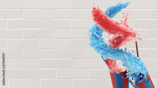 Bild auf Leinwand Dual Slushies Splash in Vortex