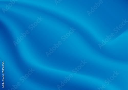 Abstract texture Background. BlueSatin Silk. Cloth Fabric Textile with Wavy Folds. Vector illustration.