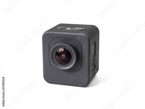 Black, plastic mini camera