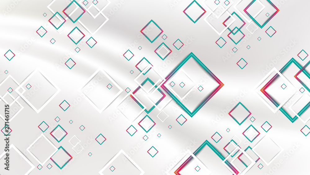 Abstract gradient red and green geometric squares and white square on white fabric silk background. EPS10, vector, illustrator. Abstract gradient red and green geometric squares and white square on white fabric silk background. EPS10, vector, illustrator.