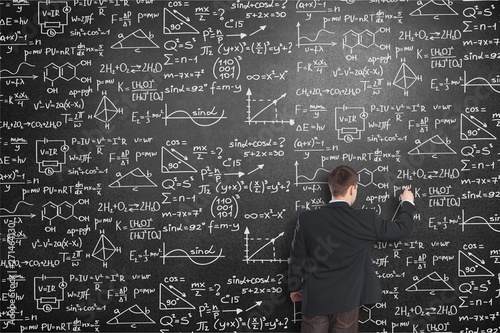 Albert einstein algebra background blackboard board business photo