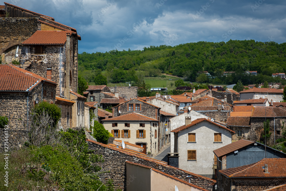 rooftops of french village from higher ground
