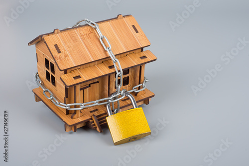 Wallpaper Mural The house in the chains is locked, The concept of security and alarm systems, protection, insurance Torontodigital.ca