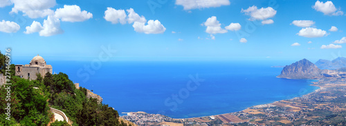 Tyrrhenian coastline from Erice, Sicily, Italy