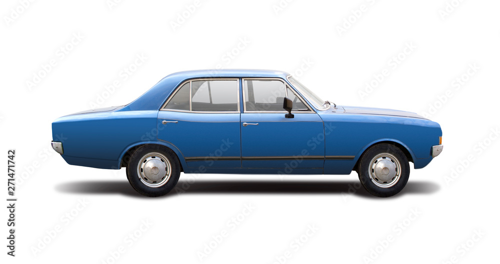 Classic German family sedan car isolated on white