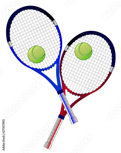 Tennis Racket And Ball Doubles © Al