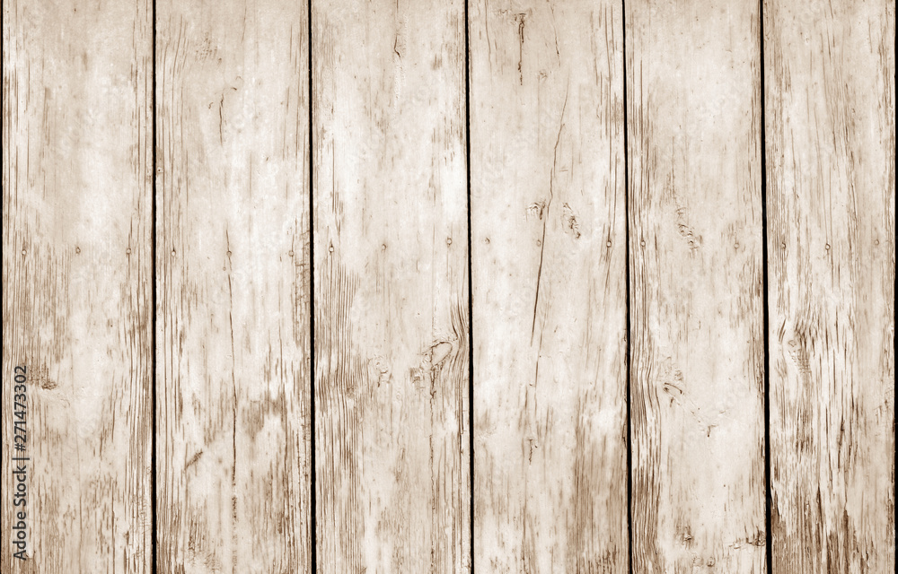 Naklejka premium Weathered wooden fence in brown color.