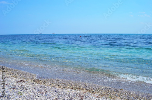 Crystal blue Black Sea in Bulgaria Nessebar island