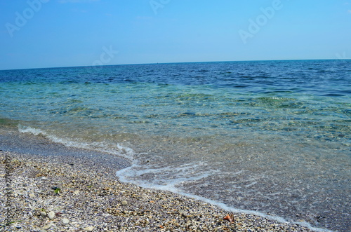 Crystal blue Black Sea in Bulgaria Nessebar island