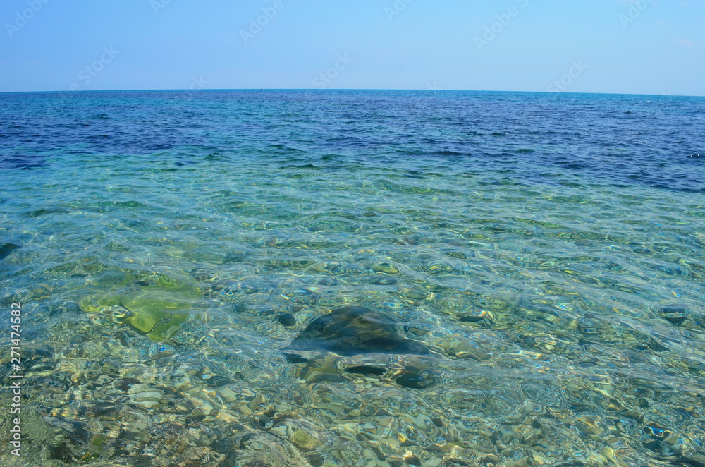 Crystal blue Black Sea in Bulgaria Nessebar island Crystal blue Black Sea in Bulgaria Nessebar island