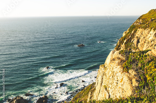 beautiful view to ocean and rocks at Cabo da Roca