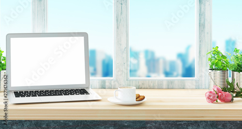 Computer, pc monitor on tab...