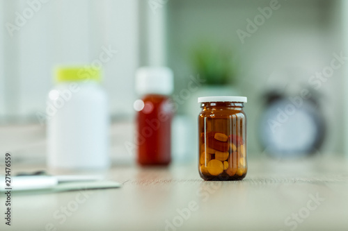 Medical drugs on the desk