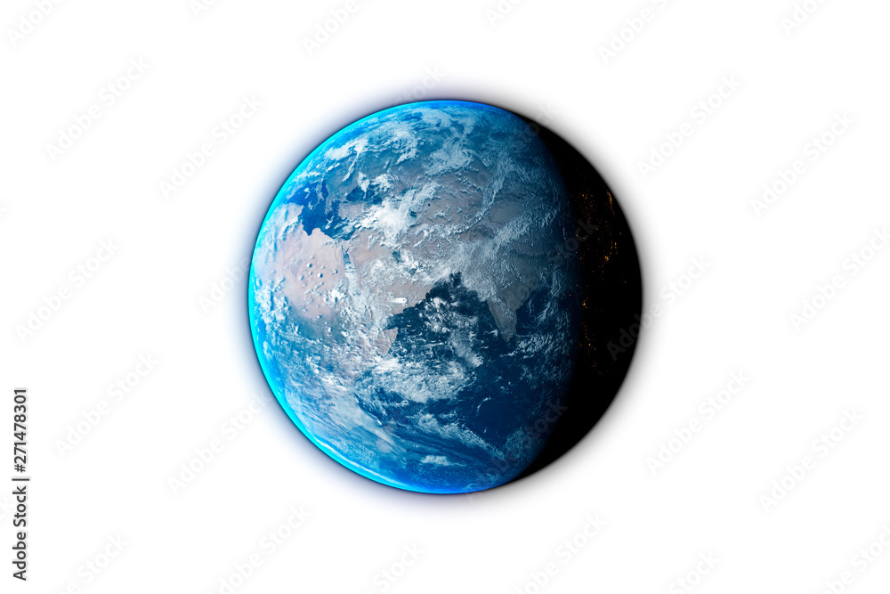 planet earth isolated on black background, 3d render. Elements of this image furnished by nasas