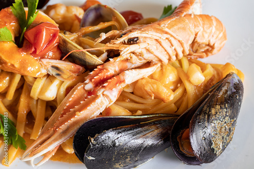 Original Neapolitan Scialatielli with prawn and seafood.