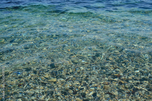 Crystal blue Black Sea in Bulgaria Nessebar island