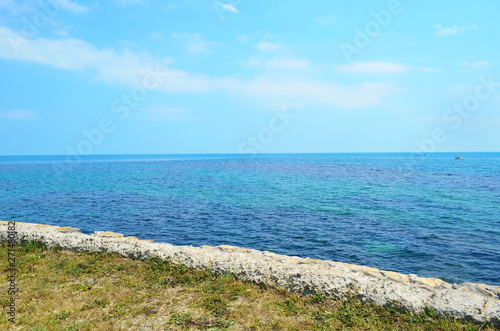 Crystal blue Black Sea in Bulgaria Nessebar island