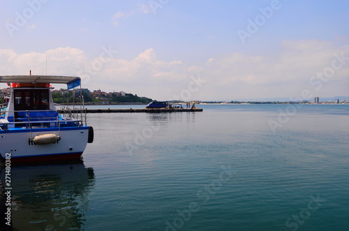 Crystal blue Black Sea in Bulgaria Nessebar island