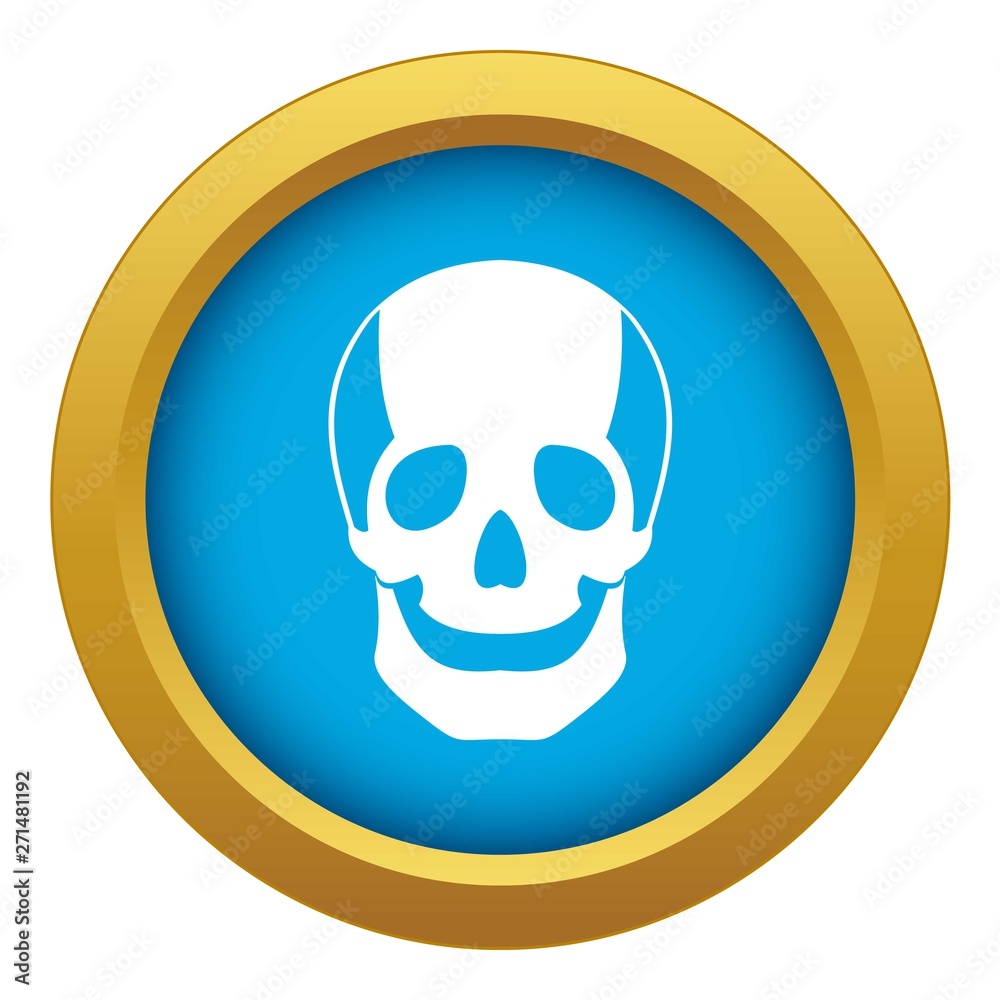 Skull icon blue vector isolated on white background for any design Skull icon blue vector isolated on white background for any design