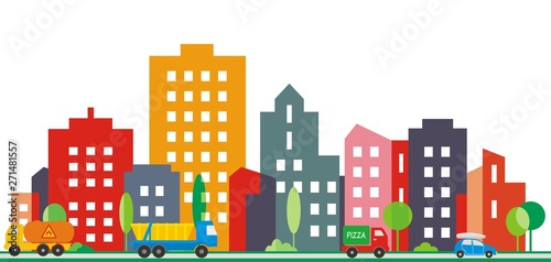 Traffic in the big city, vector illustration