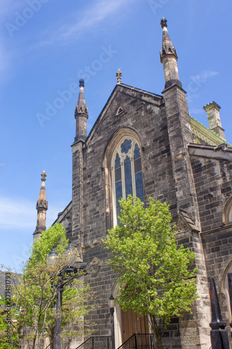 Facade of an Old Stone Church
