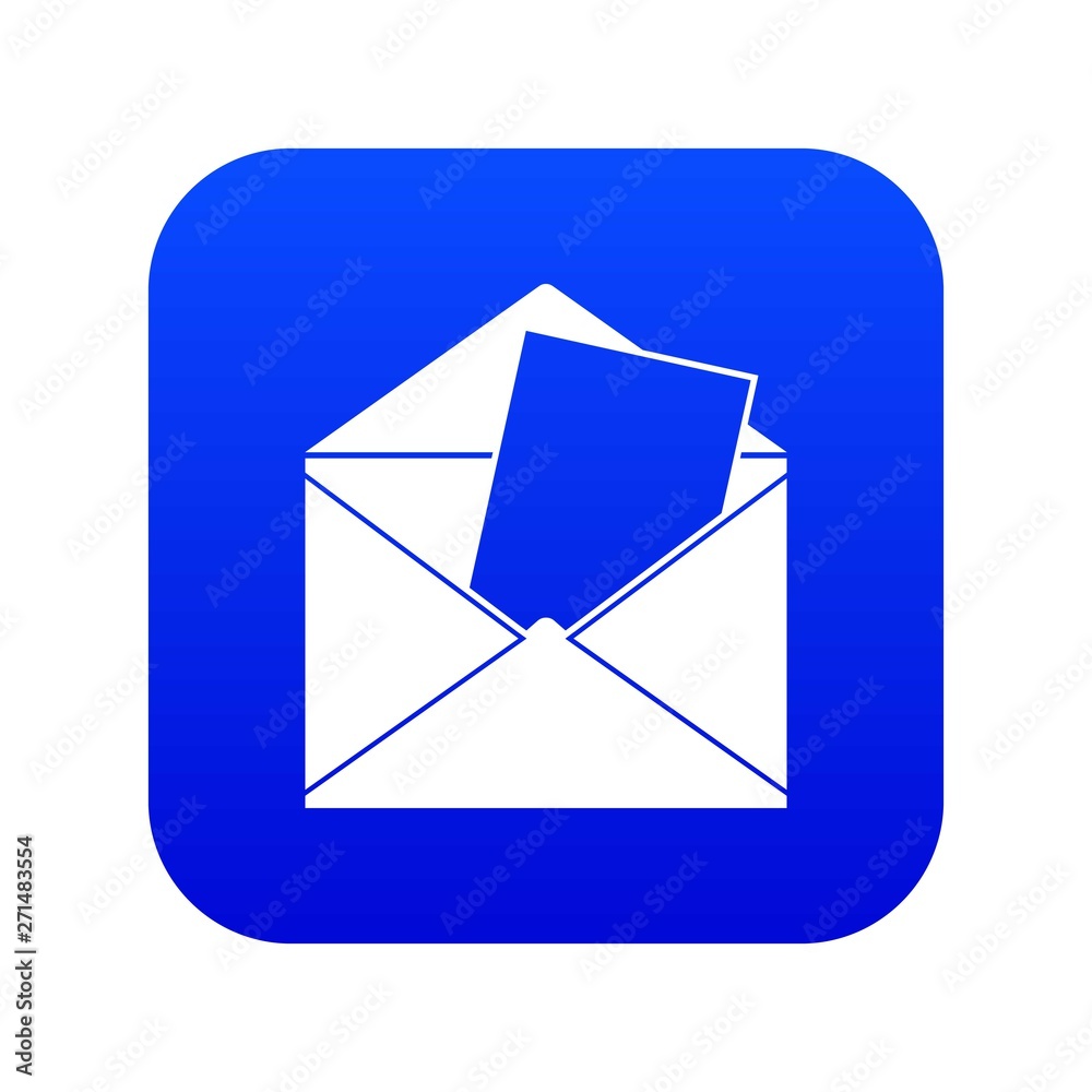 Envelope icon digital blue for any design isolated on white vector illustration Envelope icon digital blue for any design isolated on white vector illustration