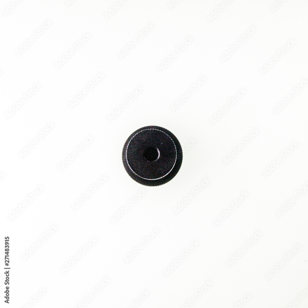 round black cap from the pencil case on white background round black cap from the pencil case on white background
