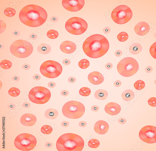 Inflamed Skin with scars, blackheads and pimples. The texture of acne and pimples on the face. Infographics. Vector illustration.