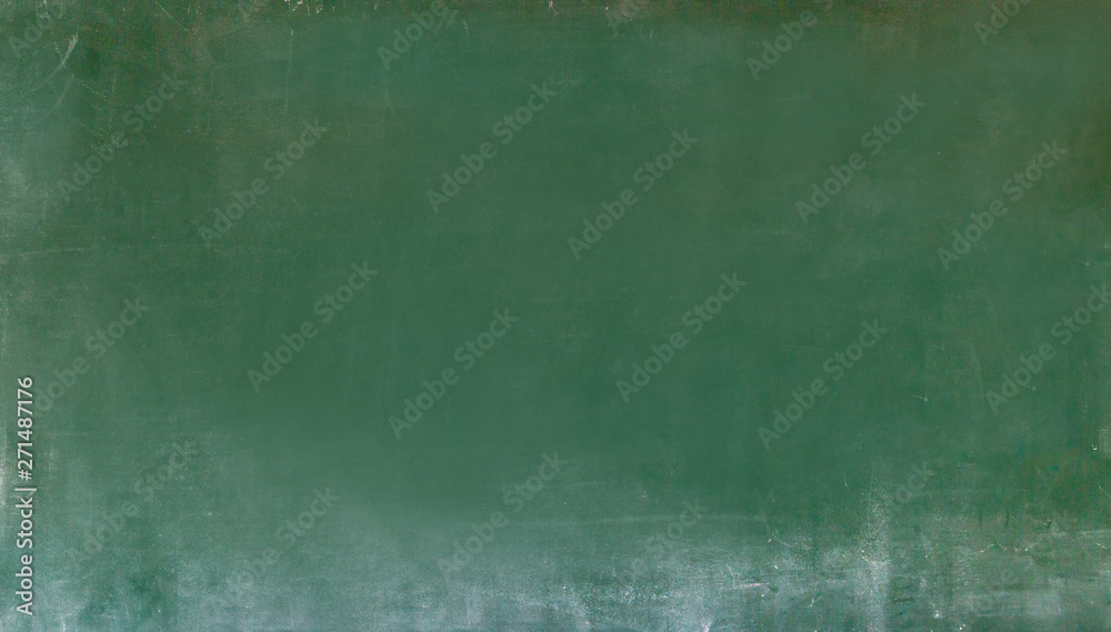 Empty green chalkboard texture hang on the white wall. double frame ...