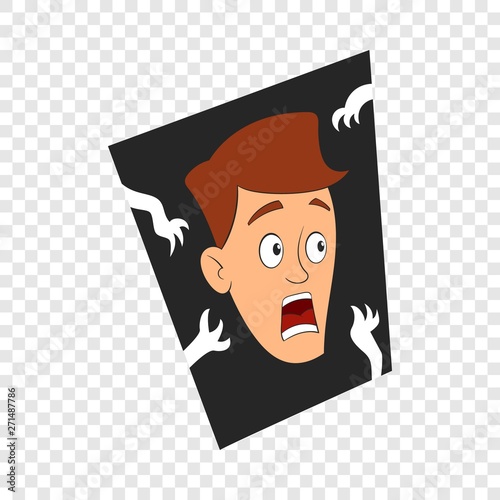 Fear of the dark icon. Cartoon illustration of fear of the dark vector icon for web design