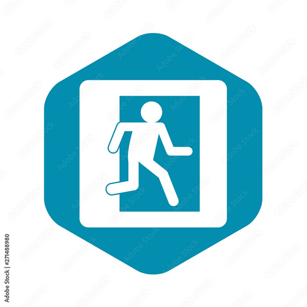 Fire exit sign icon in simple style isolated vector illustration Fire exit sign icon in simple style isolated vector illustration